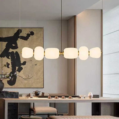 Cream Glass Chandelier for Living Dining Room Kitchen Island