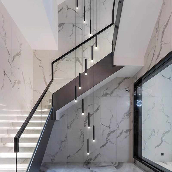 Modern Waterfall Chandelier for Living Room Staircase High Ceiling