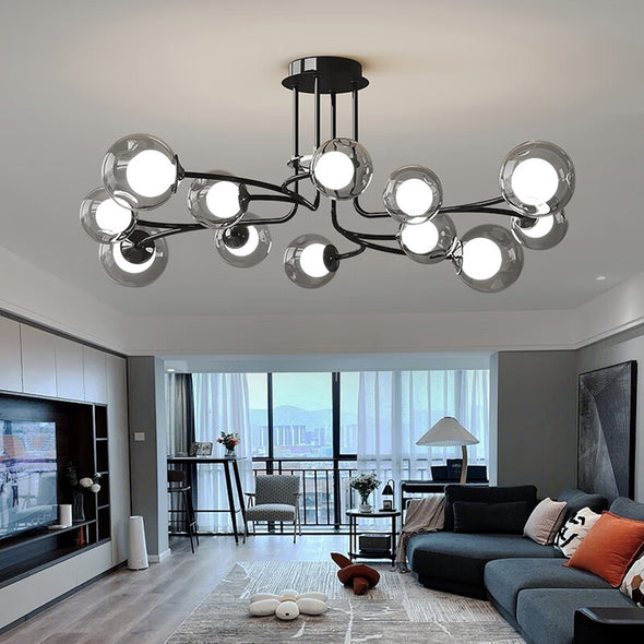 Modern Round Stainless Steel Chandelier for Living Room Kitchen Island