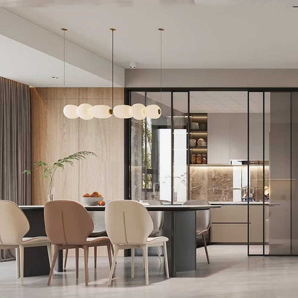 Cream Glass Chandelier for Living Dining Room Kitchen Island