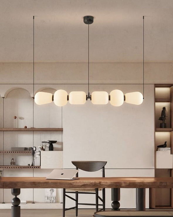 Cream Glass Chandelier for Living Dining Room Kitchen Island