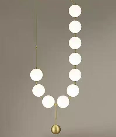 Modern Nordic Pearl Ball Chandelier LED Hanging Lamp for Living Room Staircase