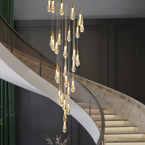 Modern Water Drop Chandelier Crystal Light Fixture for Living Room