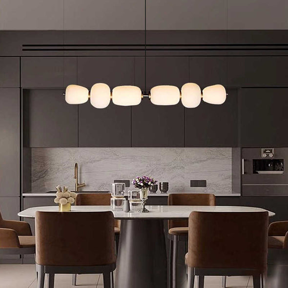 Cream Glass Chandelier for Living Dining Room Kitchen Island