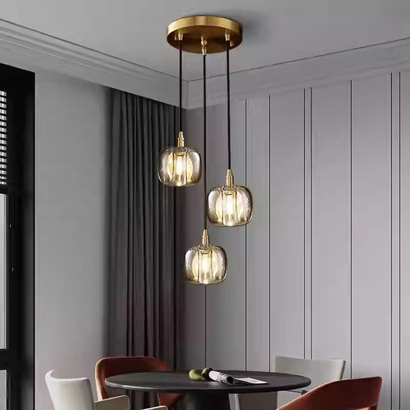 Crystal Pumpkin Chandelier for Living Room Staircase Lights Fixture