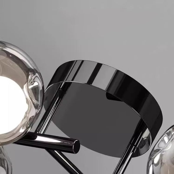 Minimalist Glass Ball Chandelier Black Dining Room Pendant Light for Kitchen Island