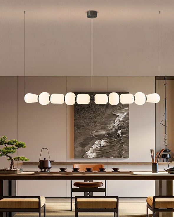 Cream Glass Chandelier for Living Dining Room Kitchen Island