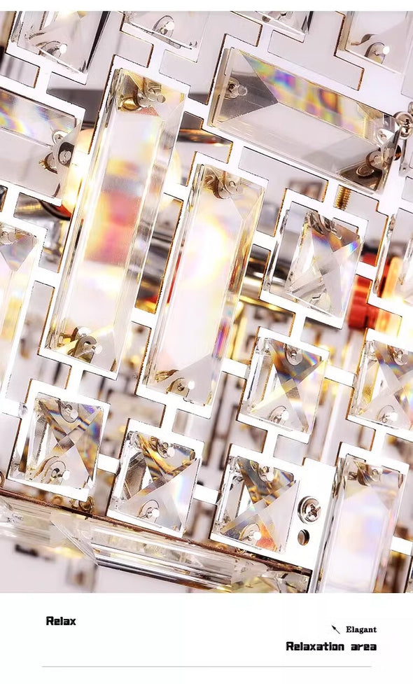 Rectangular Crystal Chandelier for Kitchen Island  Luxury Lights Fixture