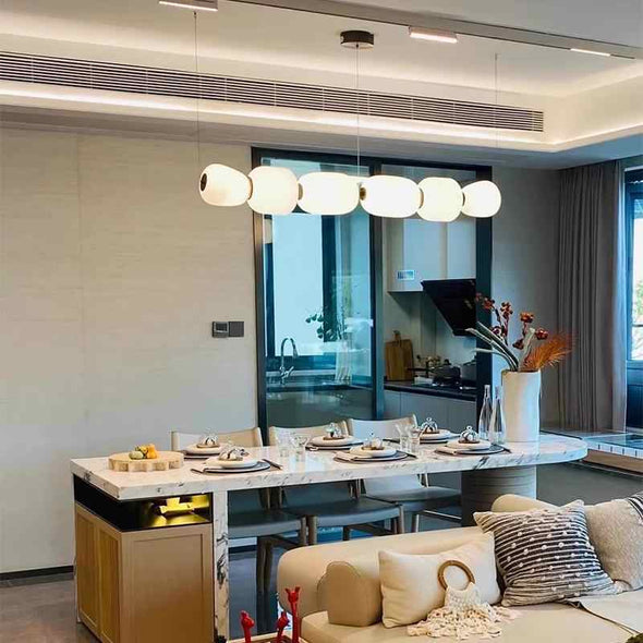 Cream Glass Chandelier for Living Dining Room Kitchen Island