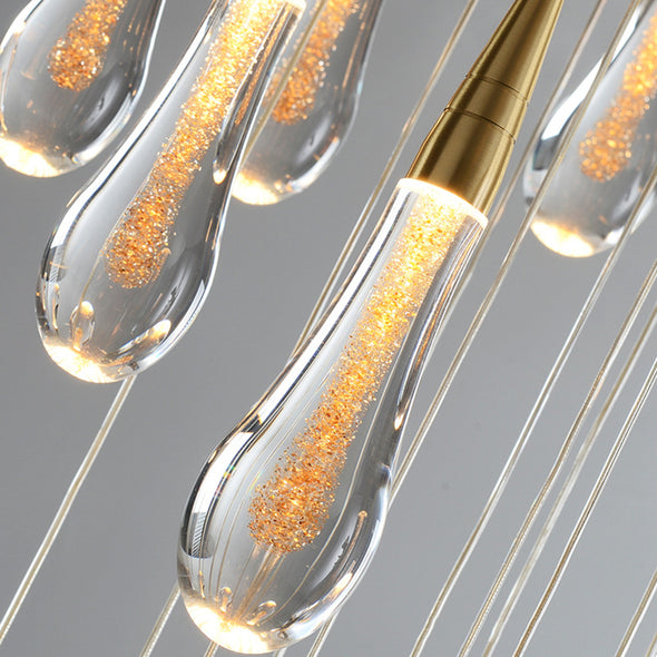 Modern Water Drop Chandelier Crystal Light Fixture for Living Room