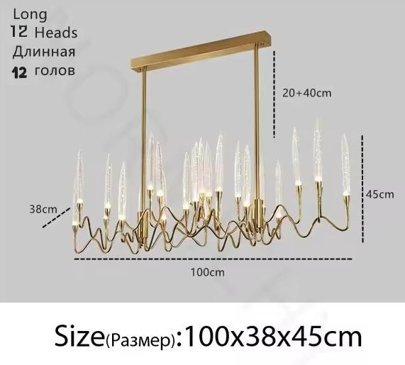 Crystal Candle Chandelier Modern Hanging Pendant Lights for Staircase Bedroom