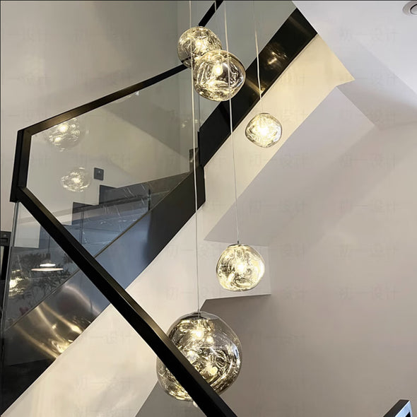 Postmodern Crystal Lava Chandelier Long Pendant Light for Living Room Staircase