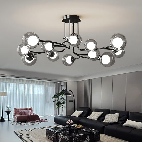 Modern Round Stainless Steel Chandelier for Living Room Kitchen Island