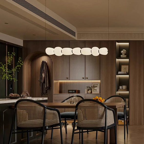 Cream Glass Chandelier for Living Dining Room Kitchen Island