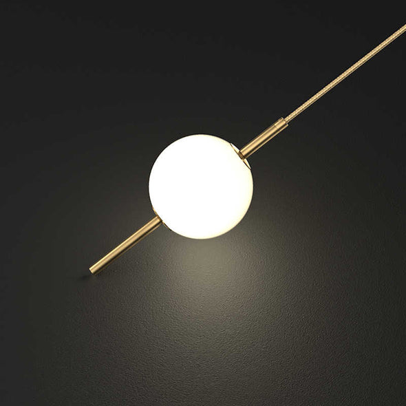 Minimalist Small Ball Chandelier Stainless Steel Light Fixture for Living Room Staircase