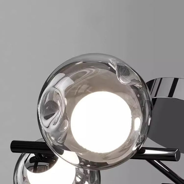 Minimalist Glass Ball Chandelier Black Dining Room Pendant Light for Kitchen Island