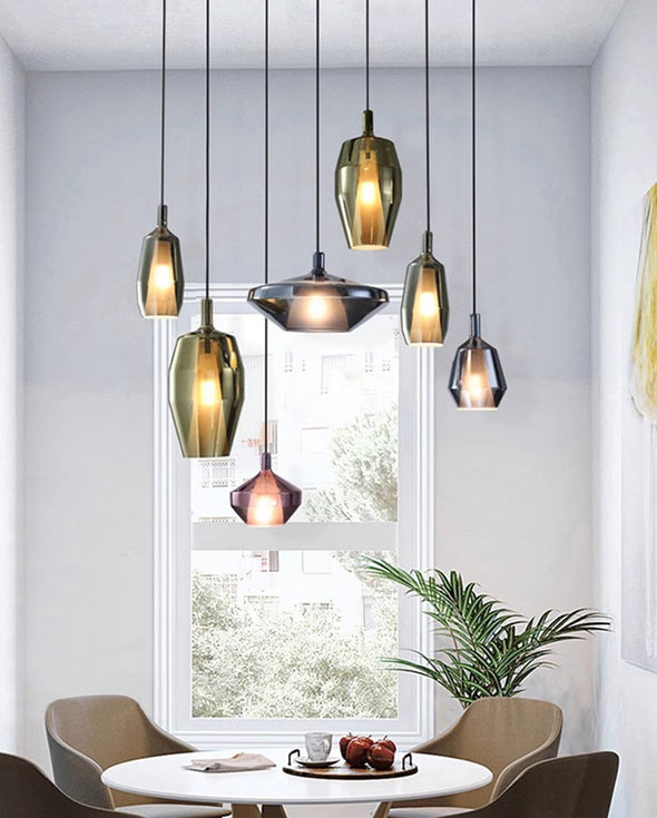 Vintage style Glass Chandelier Minimalist Light Fixture for Living Room Staircase