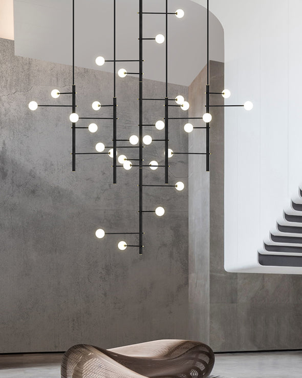 Minimalist Small Ball Chandelier for Living Room Hotel Light Fixture