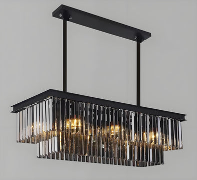 Crystal Square Chandelier Modern Hanging Pendant Lights for Staircase