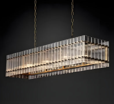 Modern Glass Square Chandelier Hanging Pendant Lights for Living Room