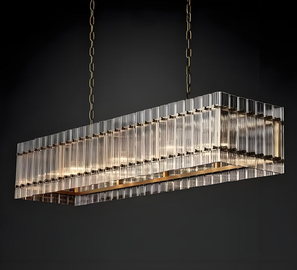 Modern Glass Square Chandelier Hanging Pendant Lights for Living Room