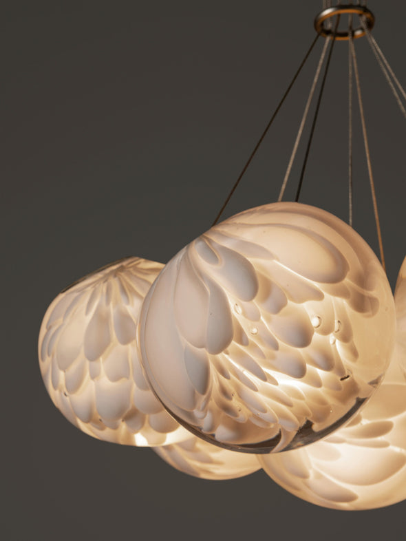 Nordic Glass Ball Chandelier Round Pendant Light for Living Dining Room
