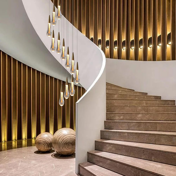 Modern Water Drop Chandelier Crystal Light Fixture for Living Room