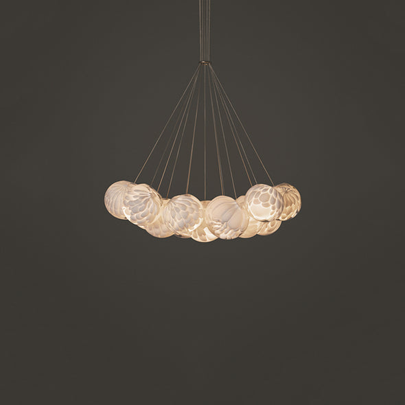 Nordic Glass Ball Chandelier Round Pendant Light for Living Dining Room