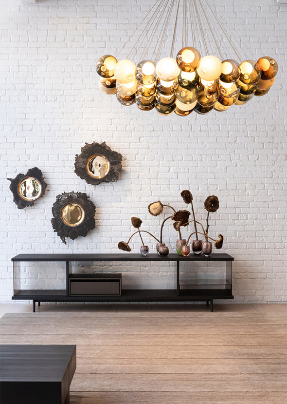 Minimalist Bubble Ball Chandelier Glass Light Fixture for Living Dining Room