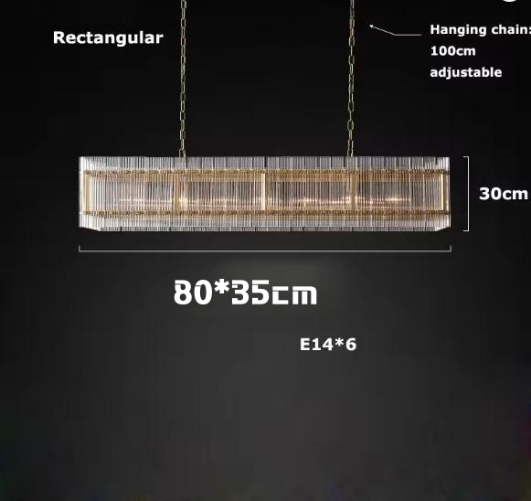 Modern Glass Square Chandelier Hanging Pendant Lights for Living Room