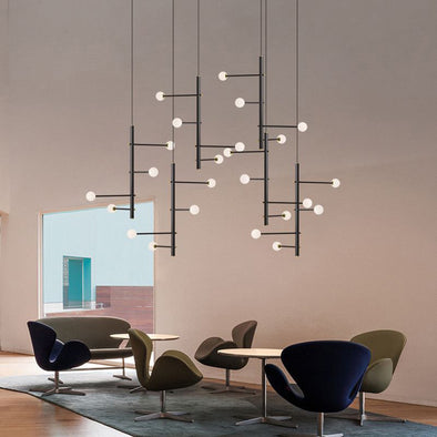 Nordic Small Ball Chandelier for Living Room Staircase Light Fixture