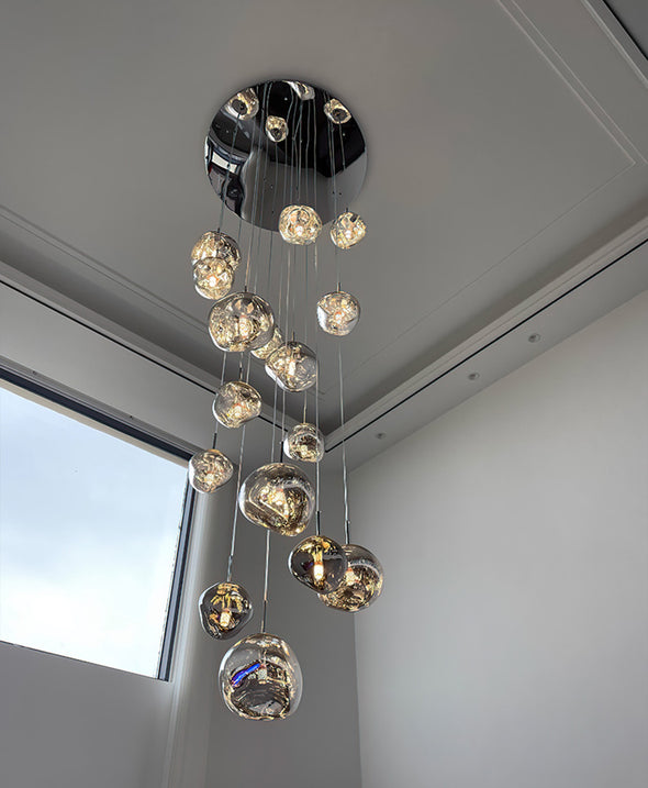 Postmodern Crystal Lava Chandelier Long Pendant Light for Living Room Staircase