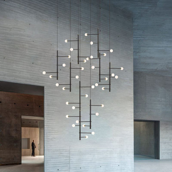 Nordic Small Ball Chandelier for Living Room Staircase Light Fixture