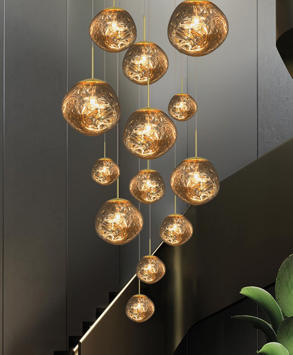 Postmodern Crystal Lava Chandelier Long Pendant Light for Living Room Staircase
