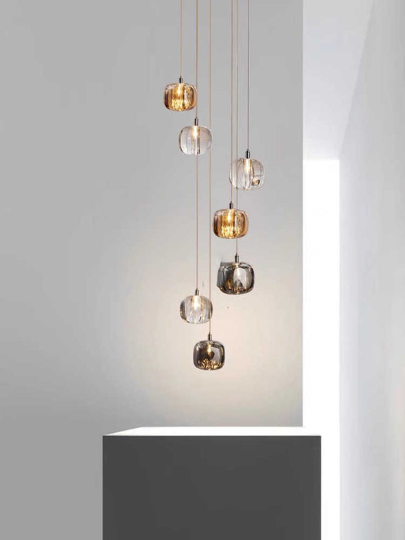 Crystal Pumpkin Chandelier for Living Room Staircase Lights Fixture