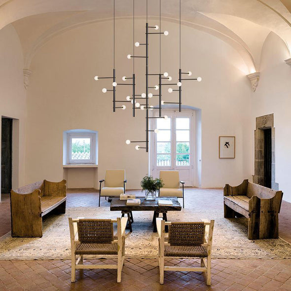 Nordic Small Ball Chandelier for Living Room Staircase Light Fixture