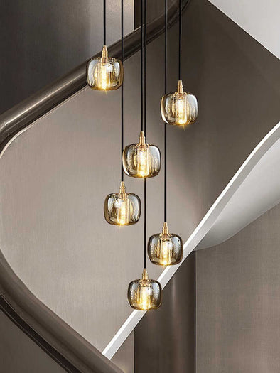 Crystal Pumpkin Chandelier for Living Room Staircase Lights Fixture