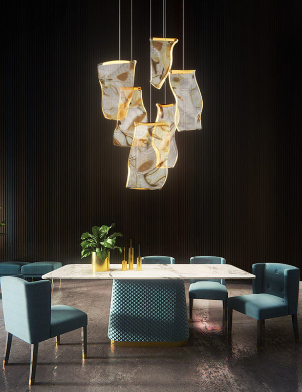 Modern Page Chandelier Large Acrylic Light Fixture for Staircase Living Room