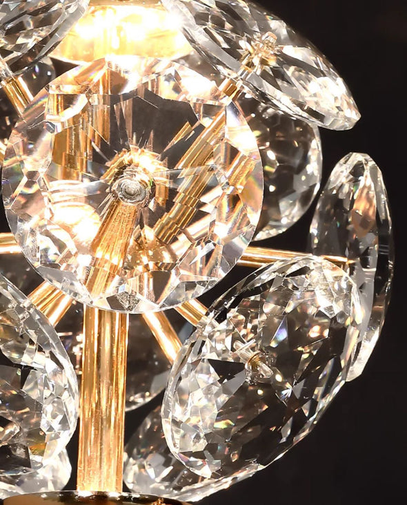 Modern Crystal Ball Chandelier Minimalist High Ceiling Pendant Light for Living Room Staircase