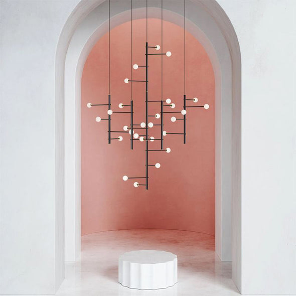 Nordic Small Ball Chandelier for Living Room Staircase Light Fixture