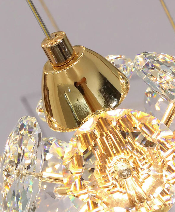 Modern Crystal Ball Chandelier Minimalist High Ceiling Pendant Light for Living Room Staircase