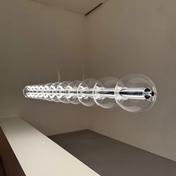 Postmodern Long Glass Chandelier for Living Dining Room Light Fixture