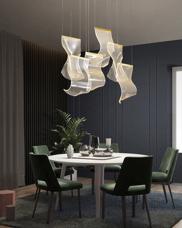 Modern Page Chandelier Large Acrylic Light Fixture for Staircase Living Room
