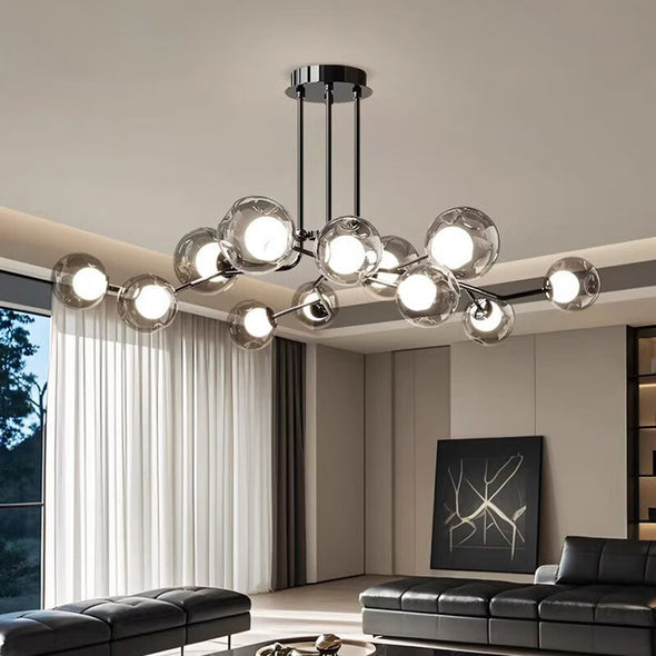 Modern Round Stainless Steel Chandelier for Living Room Kitchen Island