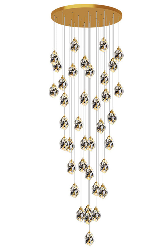 Modern Multi Crystal Chandelier Luxury Living Room Light Fixture for Staircase Foyer