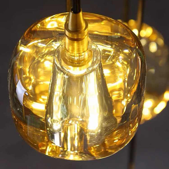 Crystal Pumpkin Chandelier for Living Room Staircase Lights Fixture