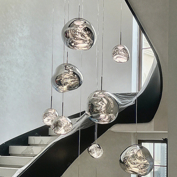 Postmodern Crystal Lava Chandelier Long Pendant Light for Living Room Staircase