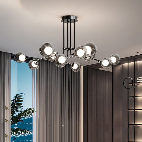 Modern Round Stainless Steel Chandelier for Living Room Kitchen Island