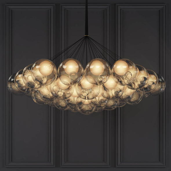 Minimalist Bubble Ball Chandelier Glass Light Fixture for Living Dining Room