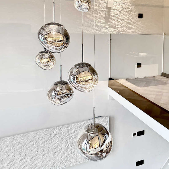 Postmodern Crystal Lava Chandelier Long Pendant Light for Living Room Staircase